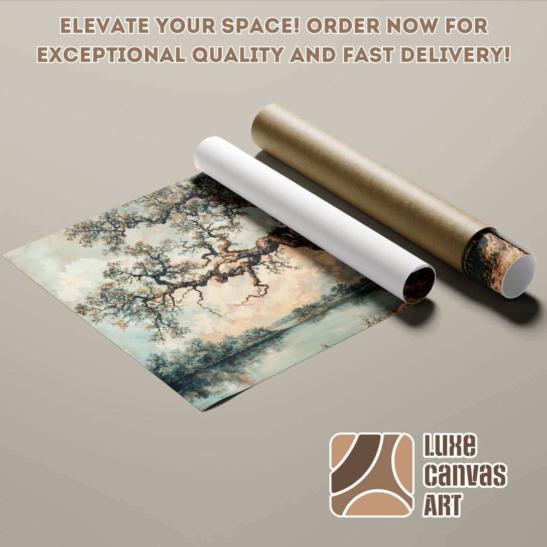 Poster Roll featuring a landscape painting in muted earth tones. Elevate your space with this art poster!