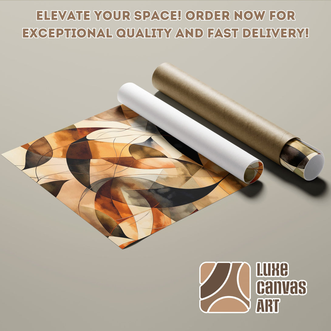Abstract art Poster Roll in warm earth tones. Elevate your space with exceptional quality!