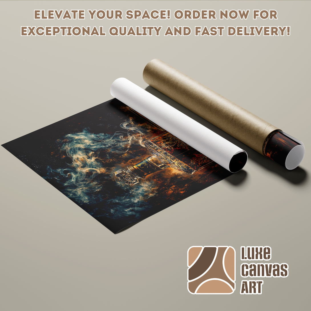 Poster Roll featuring an abstract art design with a dark, warm color palette. Elevate your space!