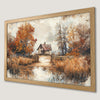 Autumn Forest Cabin Art Poster - Rustic Landscape Wall Decor