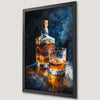 Whiskey Bottle and Glass Art Poster - Stylish Bar Decor
