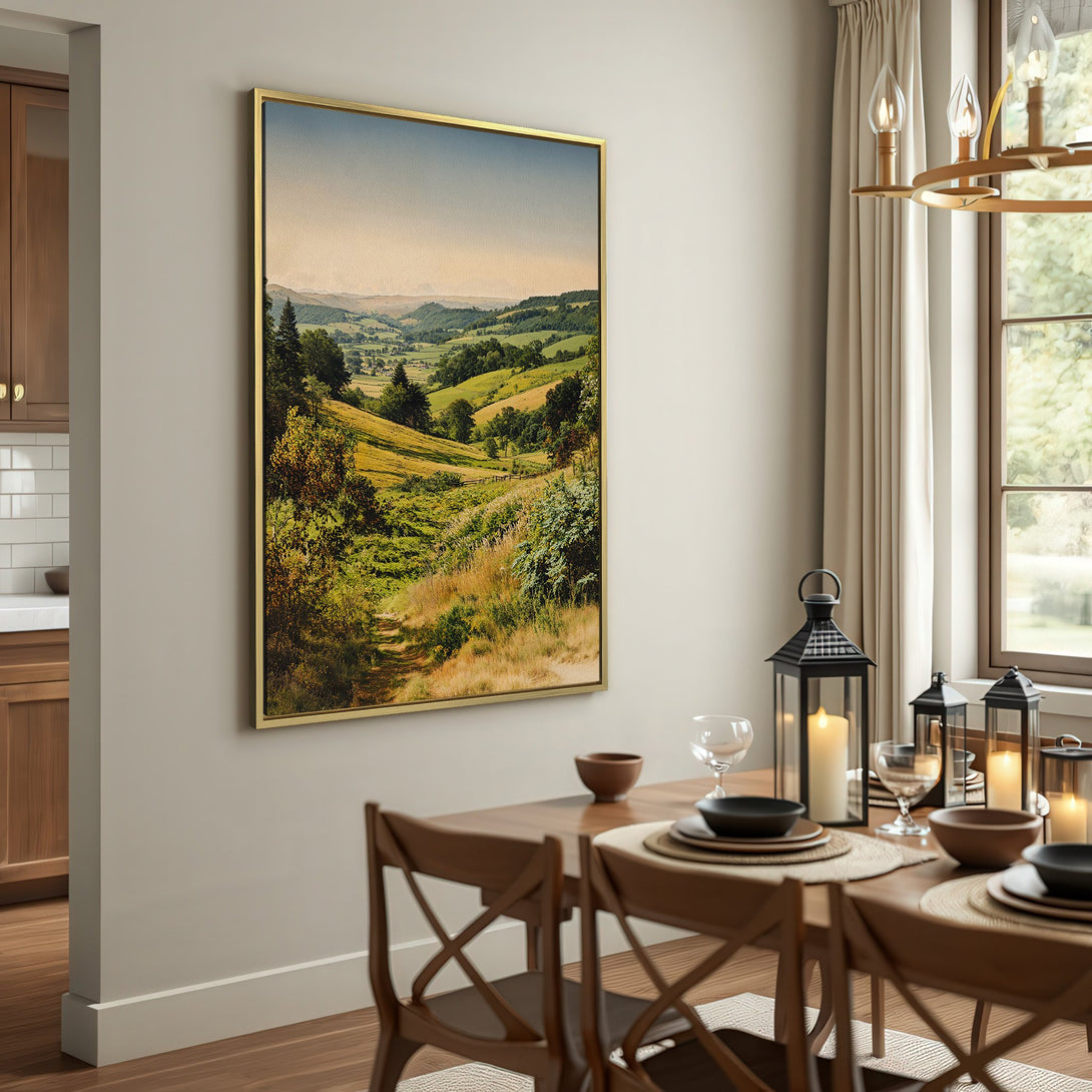 Canvas Print of a serene landscape in warm, earthy tones. Rustic style wall art perfect for creating a cozy, inviting atmosphere.