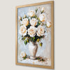 Elegant White Roses Art Poster - Vintage Floral Decor