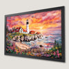 Sunset Lighthouse Art Poster | Coastal Wall Decor