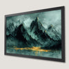 Gothic Rocky Mountain Landscape Art Poster for Tranquil Decor