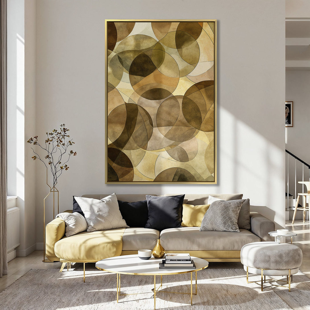 Abstract Canvas Print in warm brown tones, perfect for modern home decor. Adds a touch of elegance and style to any space.