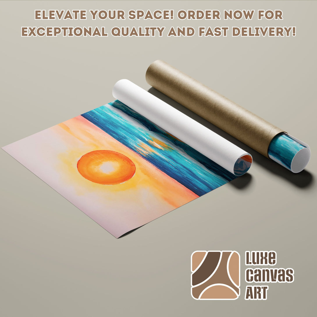 Abstract sunset Poster Roll art print, vibrant colors, perfect for home decor.