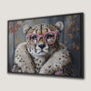 Chic Cheetah with Glasses Framed Canvas Print Art