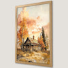 Autumn Country Cabin Art Poster - Rustic Vintage Decor