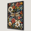 Dragonfly and Colorful Flowers Bohemian Canvas Print