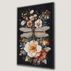 Dragonfly and Floral Elegance Canvas Print Wall Art