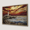 Dramatic Lighthouse Sunset Scenic Seascape Canvas Print