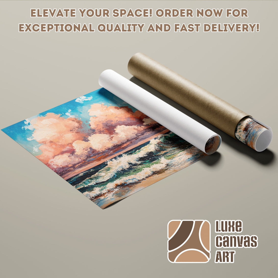 Ocean landscape Poster Roll, vibrant colors, perfect for home decor. Order yours today!