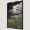 Dramatic Stormy Sky Art Poster Over Green Field