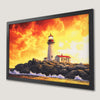 Dramatic Sunset Lighthouse Art Poster for Coastal Decor