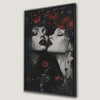 Dramatic Twin Girls in Red Flowers Canvas Print