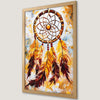 Dreamcatcher Art Poster with Yellow and Red Feathers for Home Decor