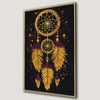 Dreamcatcher Boho Chic Canvas Print with Yellow Feather