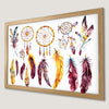 Dreamcatcher & Tribal Feathers Art Poster - Boho Wall Decor
