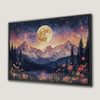 Dreamy Moonlit Mountain Landscape Canvas Print for Bedroom