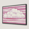 Dreamy Pink Cloud Art Framed Canvas Print for Kids