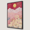 Dreamy Pink Mountain Landscape Starry Night Canvas Print
