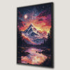 Dreamy Starry Mountain Canvas Print with Pink Sky Decor