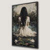 Dreamy Woman in Lily Pond Canvas Print Gothic Decor