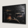 Drum Kit against Black Background Canvas Print for Musicians