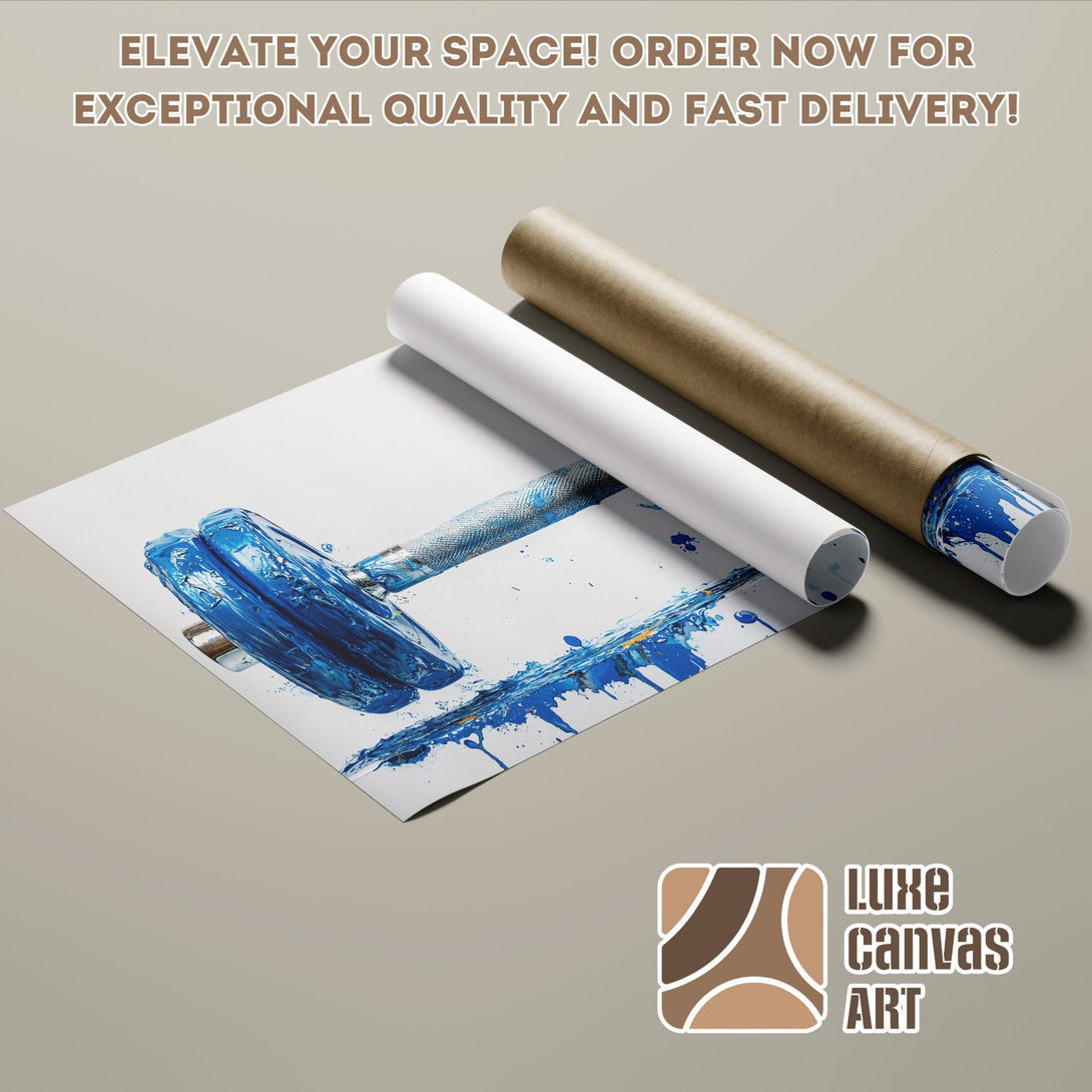 Abstract blue art Poster Roll, modern style, with a neutral color palette. Elevate your space!