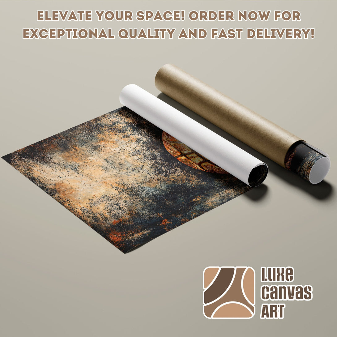 Abstract art Poster Roll in earthy tones. Elevate your space with Luxe Canvas Art!