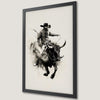 Dynamic Bull Riding Art Poster - Western Wall Decor