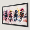 Dynamic Horse Racing Art Poster for Sports Fans