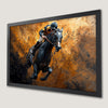 Dynamic Jockey Racing Scene Art Poster for Horse Lovers