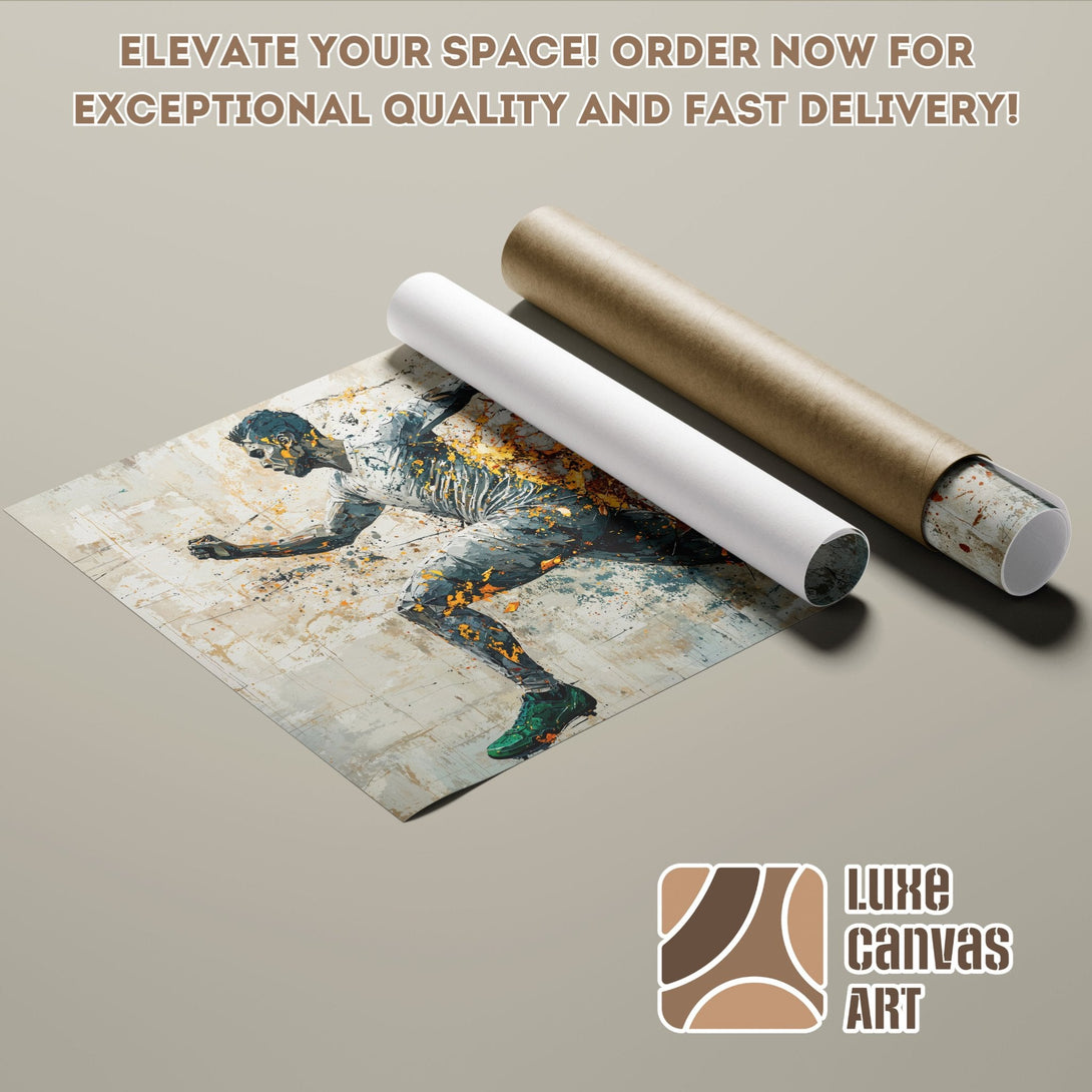 Abstract art Poster Roll featuring a runner, neutral palette. Elevate your space with Luxe Canvas Art!