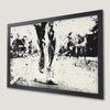 Dynamic Runner Silhouette Art Poster - Black and White Athletic Decor