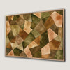 Earth Tone Geometric Art Canvas Print with Mosaic Pattern