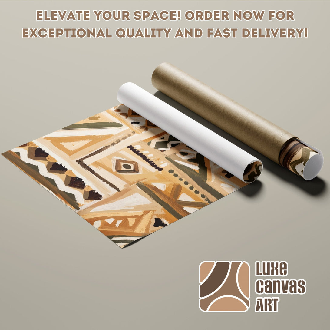 Abstract art poster roll with warm earth tones. Elevate your space! Order your poster today!