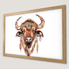 Earthy Bison Art Poster for Boho Decor