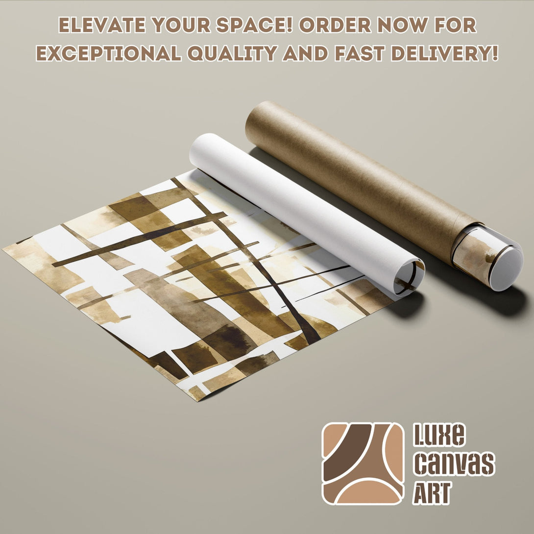 Abstract art poster roll in neutral tones. Elevate your space with this stylish Poster! Order now for fast delivery.