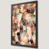 Earthy Mosaic Art Poster with Green and Brown Tones
