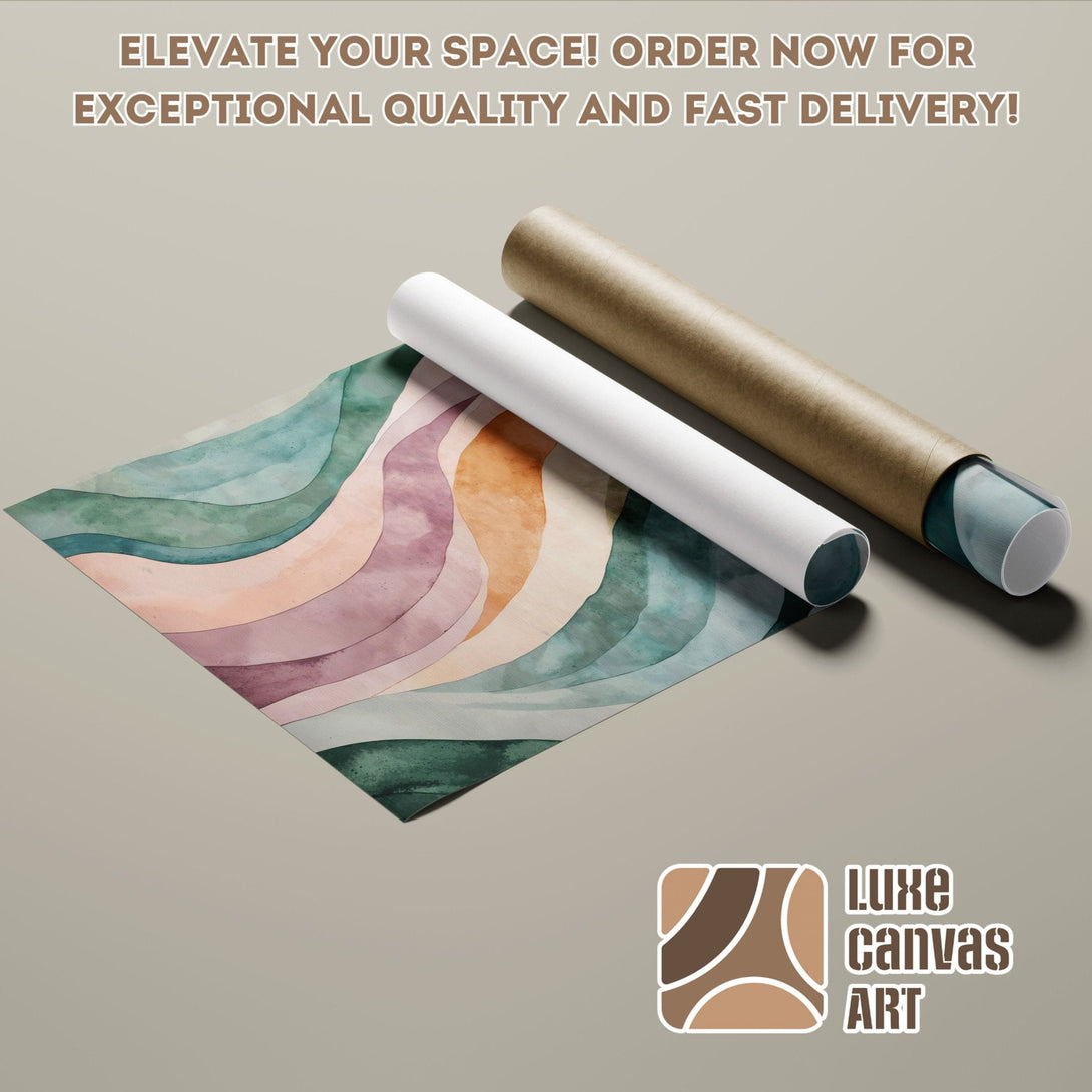 Abstract watercolor Poster Roll in pastel colors. Elevate your space with Luxe Canvas Art!