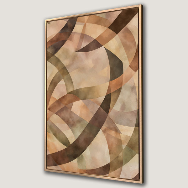 Framed Wall Art featuring an abstract design in warm earth tones. Perfect for adding a touch of modern elegance to your home decor. Shop now!