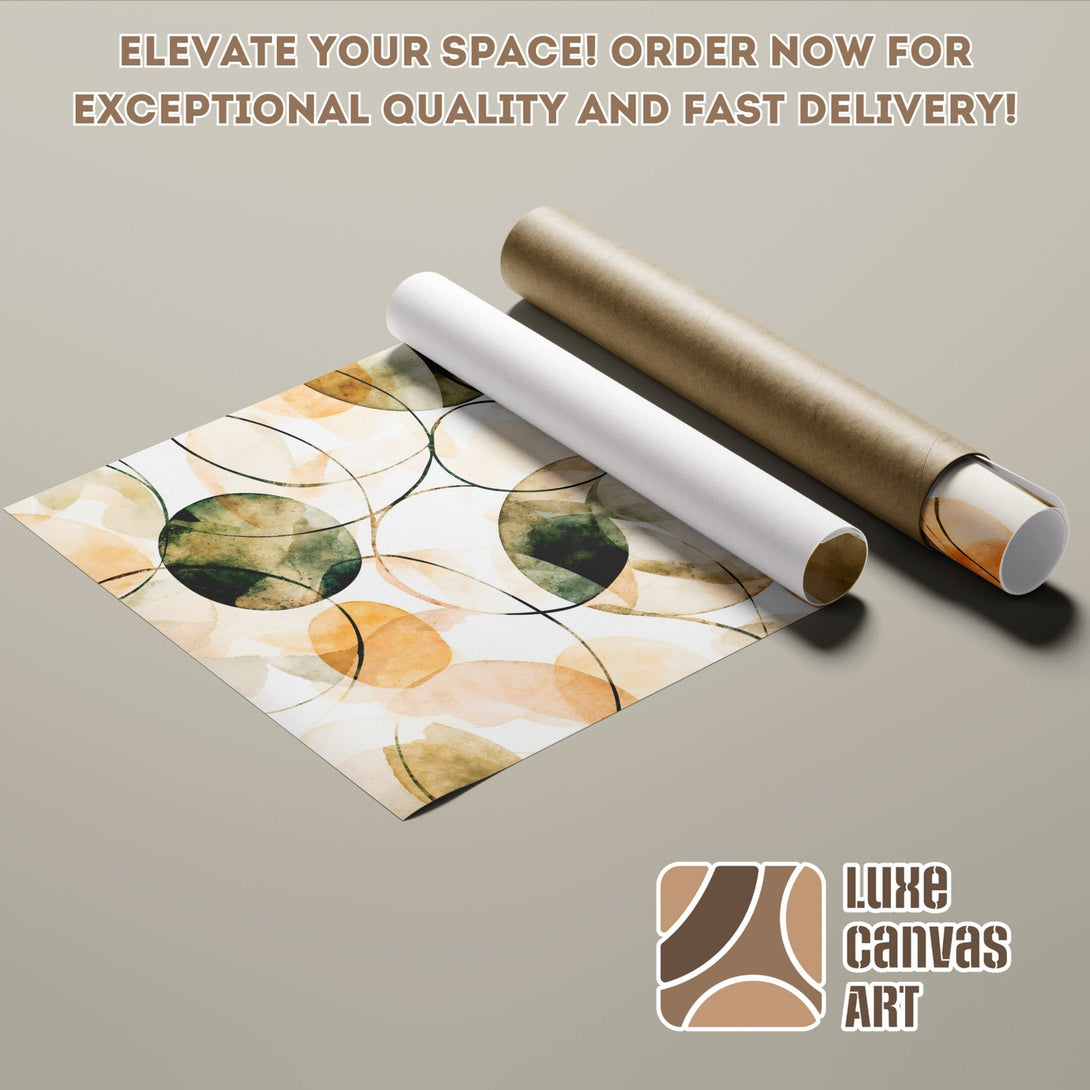 Abstract watercolor Poster Roll in warm earth tones, perfect for modern home decor.