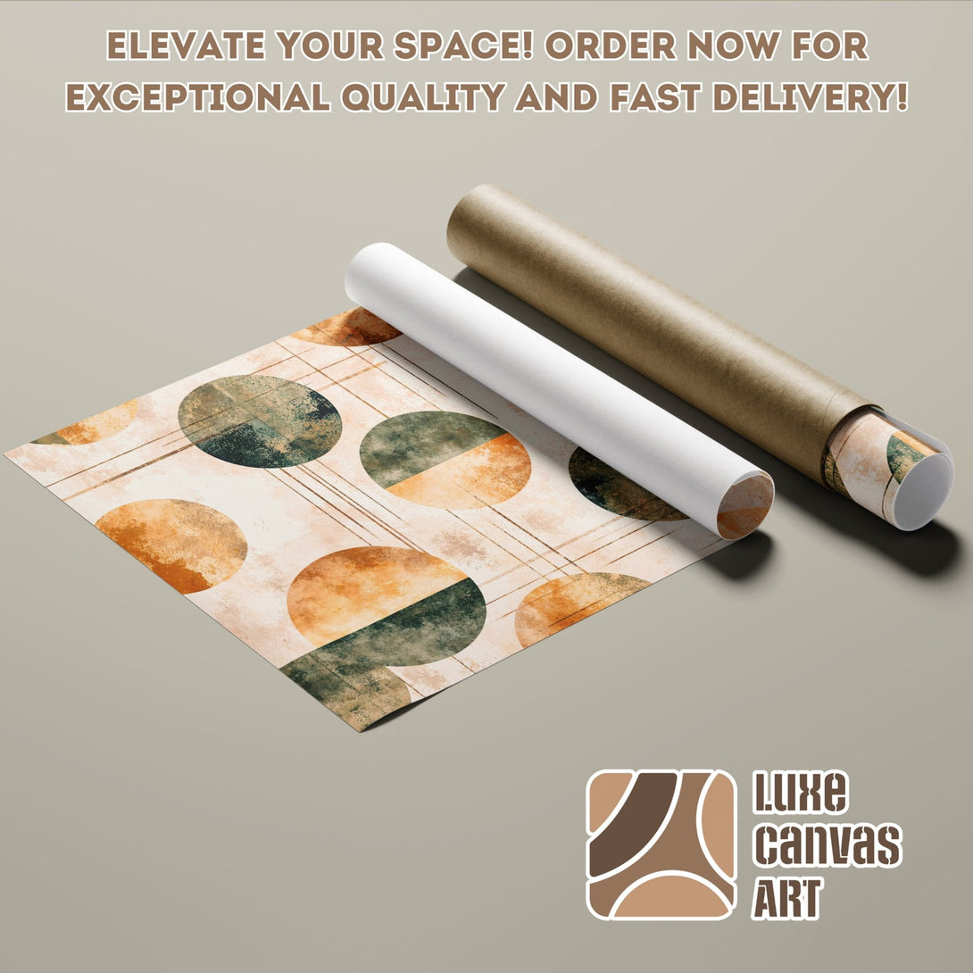 Abstract art poster roll with earth-tone colors. Elevate your space with this stylish poster!