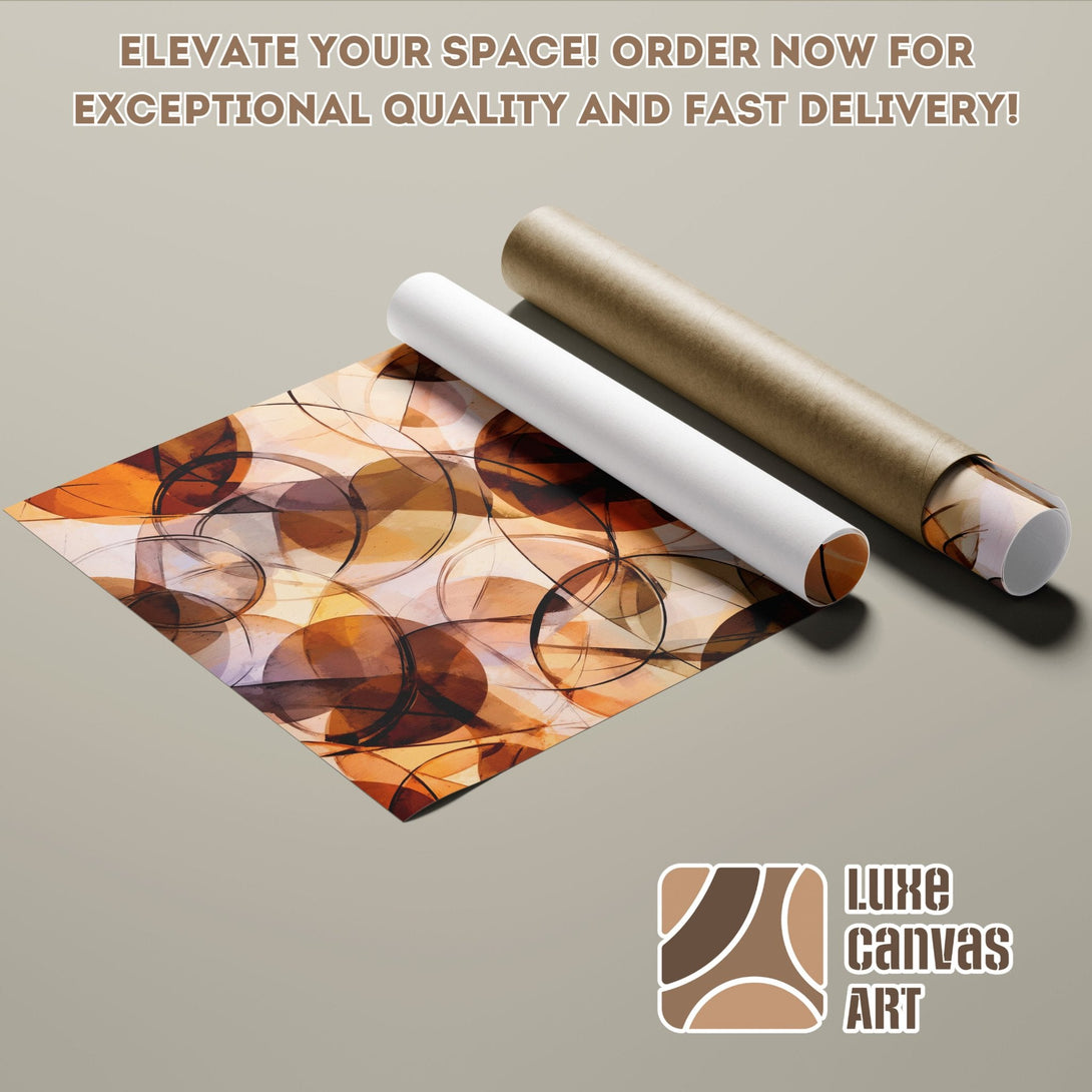 Abstract art Poster Roll in warm earth tones. Elevate your space with Luxe Canvas Art.