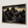Mystical Black Gold Mountain Canvas Print Wall Art