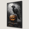 Eerie Black Raven Canvas Print Halloween Wall Art