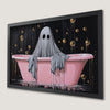 Eerie Ghost in Bathtub Art Poster for Halloween