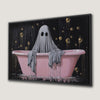 Eerie Ghost in Bathtub Canvas Print for Spooky Decor